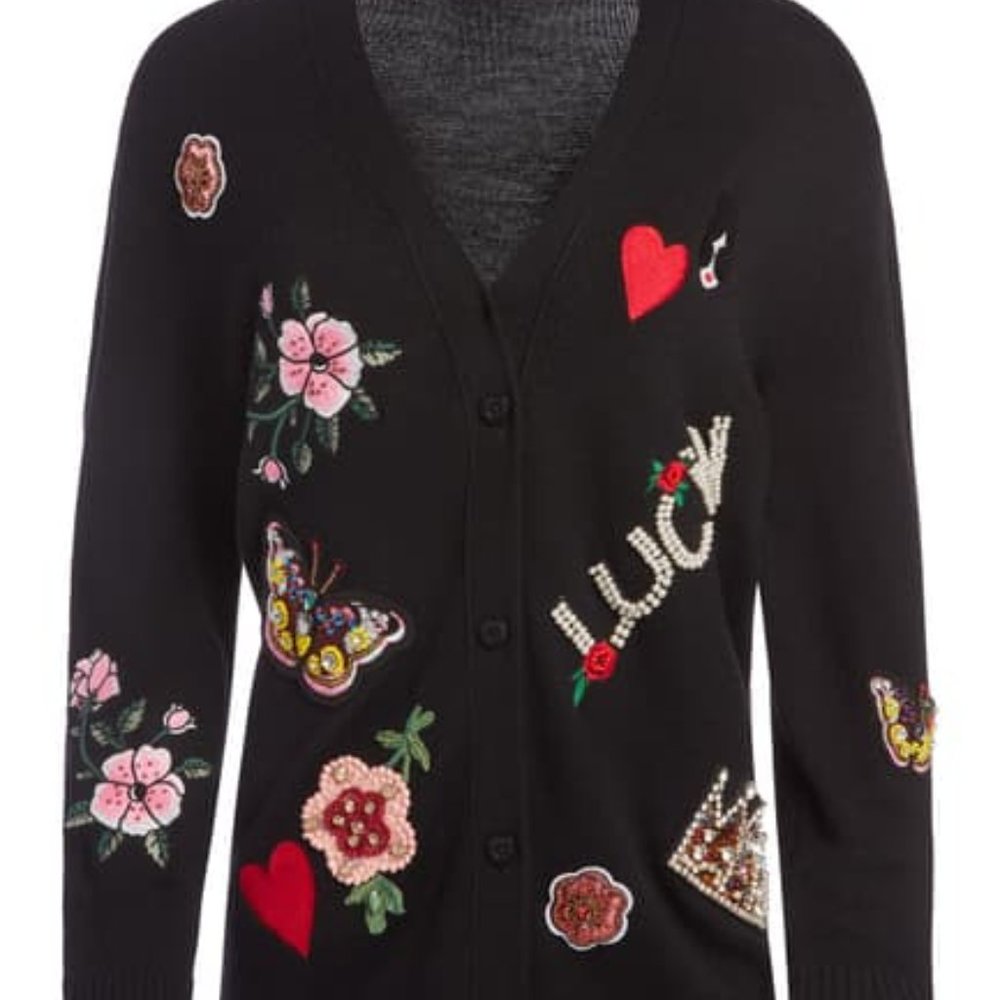 Alice + Olivia | Bradford Emblem Grandpa Cardigan